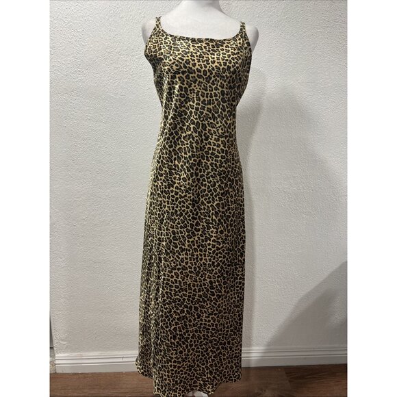 VICTORIA'S SECRET Leopard Print Satin Women's Maxi Dress M  Lingerie - Picture 1 of 16
